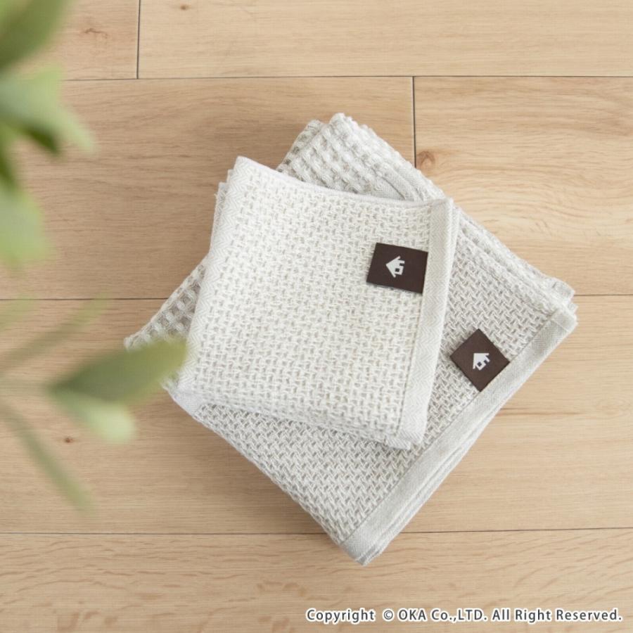 ハンカチ タオル PLYS プリス ワッフル織りのハンカチリネンタオル 約25×25cm コットン混 おしゃれ リネン 麻 ナチュラル ワッフル ベージュ 生成り |  | 09