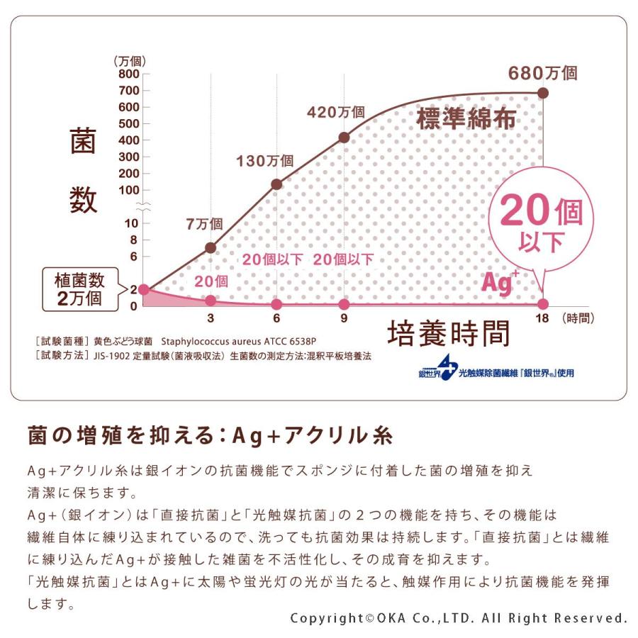 食器用 台所用 スポンジ PLYS プリスベイス 除菌ニットスポンジ キッチン スポンジ 食器用 茶渋がとれる ヒモ付き おしゃれ 日本製 オカ | オカ | 06