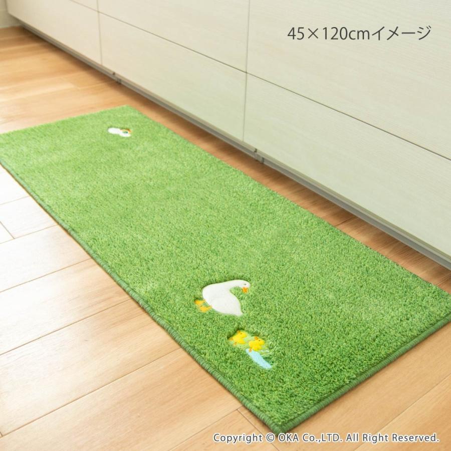 ワイド キッチンマット 約240 60cm 芝生 しばふ 無地 ひつじ あひる ボタニカル 洗える おしゃれ ウォッシャブル 台所 台所マット シバフ オカ マット ラグファクトリー 通販 Yahoo ショッピング
