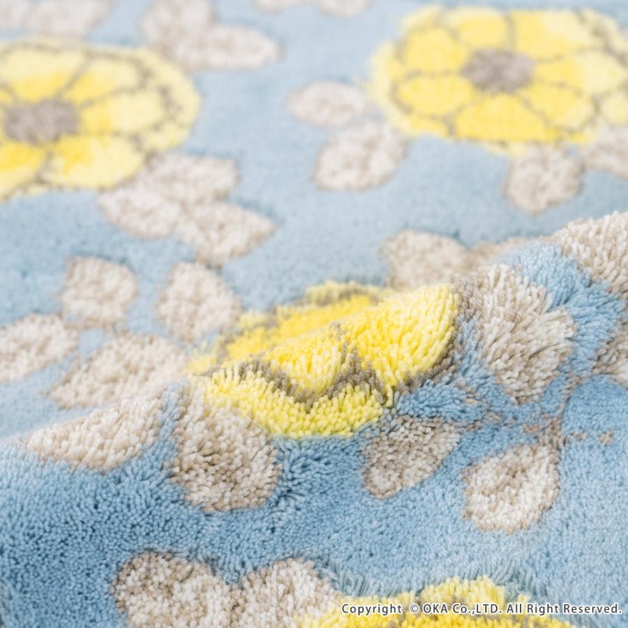 トイレマット 約55×60cm フローリア トイレ マット おしゃれ ブルー ベージュ 上品 トイレラグ 洗えるトイレ用品 日本製 オカ | オカ | 16