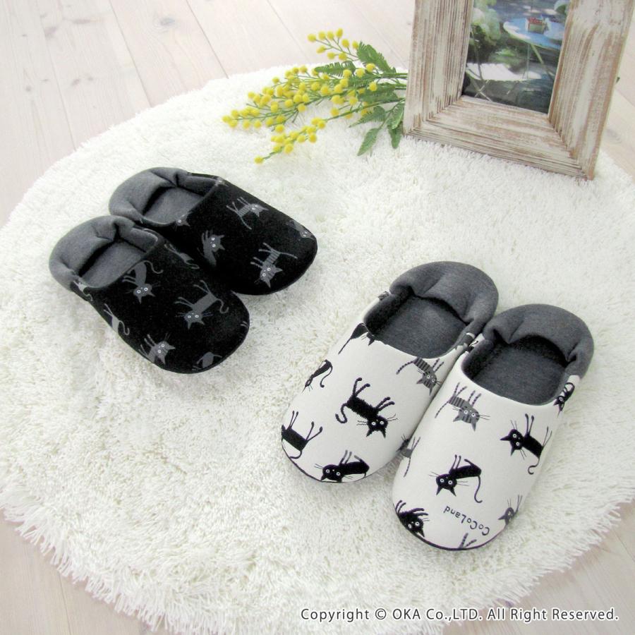 スリッパ 黒猫ルームシューズ バーブーシュ 日本製 ねこ ネコ ルームシューズ 洗える おし ゃれ 室内 部屋履き 来客 オカ マット ラグファクトリー 通販 Yahoo ショッピング