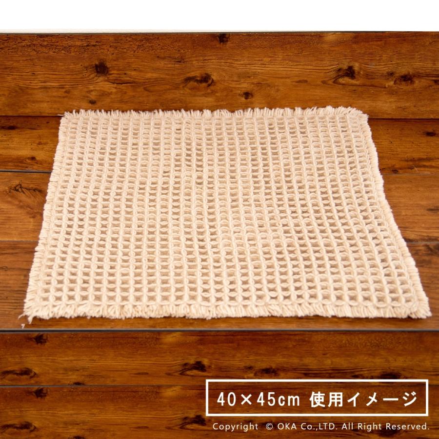 サウナマット ワッフル ( 1枚組 ) 40×45cm ひとり用 業務用 おしゃれ サウナ マット サウナ用 ワッフル 生地 両面 洗える 乾燥機 オカ | オカ | 08