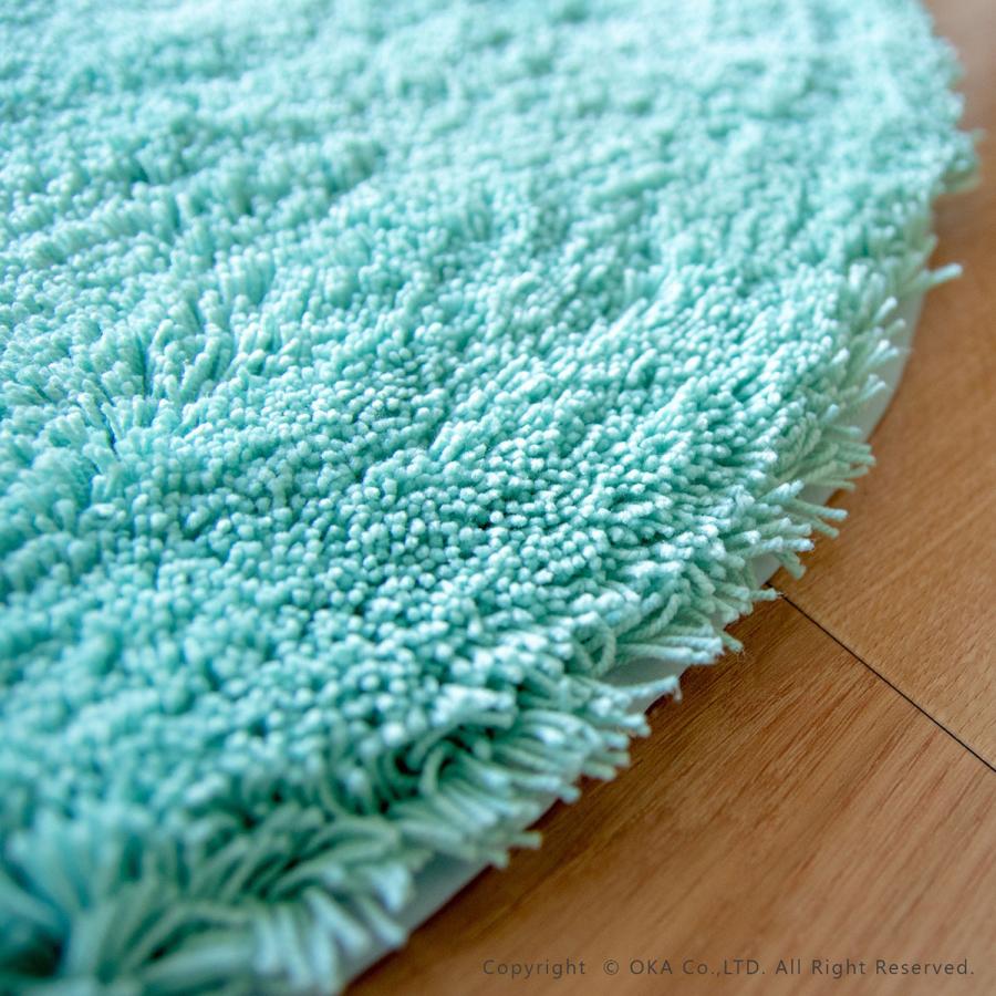 バスマット 足ふきマット 速乾 吸水 乾度良好 ムーン 直径 約70cm おしゃれ お風呂 無地 円形 ラウンド お風呂マット 洗える オカ