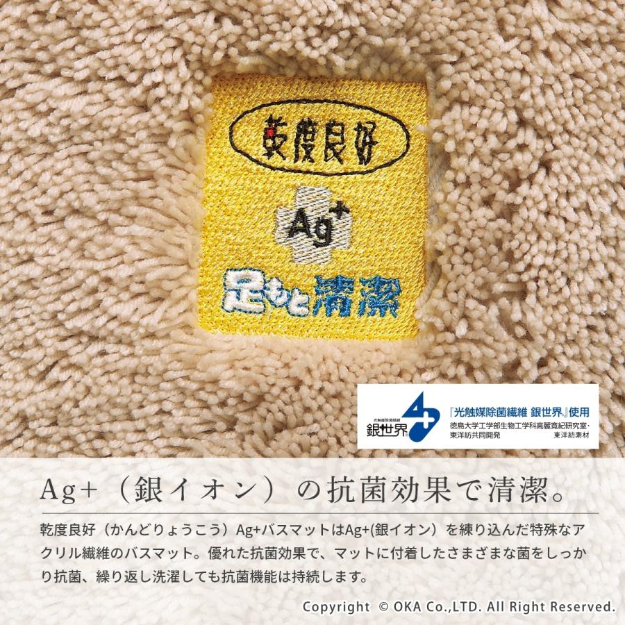 足拭きマット 約60×90cm 3枚セット 業務用バスマット 乾度良好 Ag+ おすすめ 吸水 速乾 抗菌 防臭 ベーシングマット 足ふきマット 大判 大きめ 洗える オカの画像