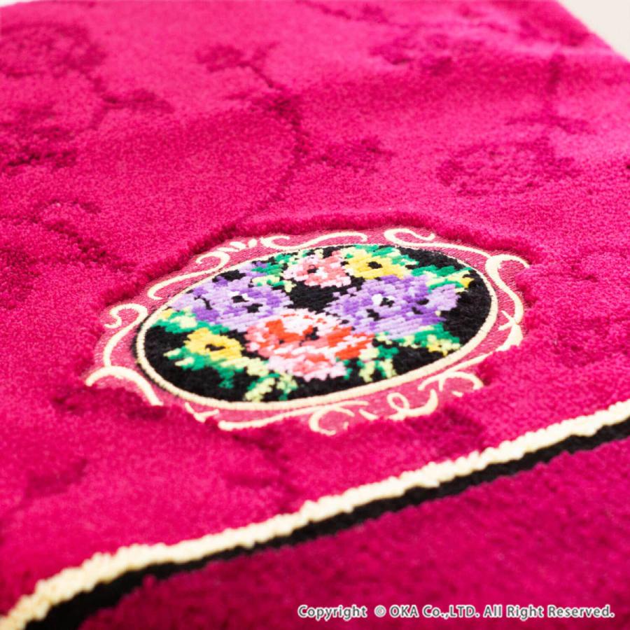 オカ トイレマットセット 2点 シェニールロゼ ロング 約85×67cm 大判