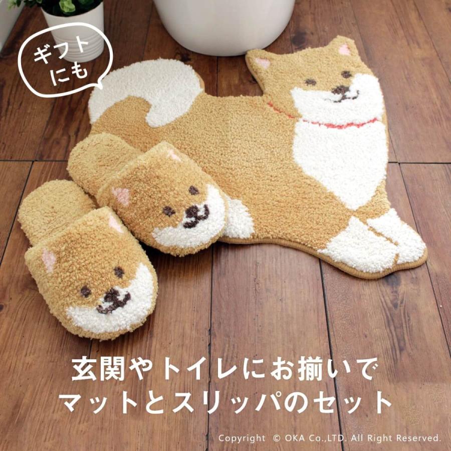 オカ マット 洗える ラグ+スリッパ 2点 セット ファンディット