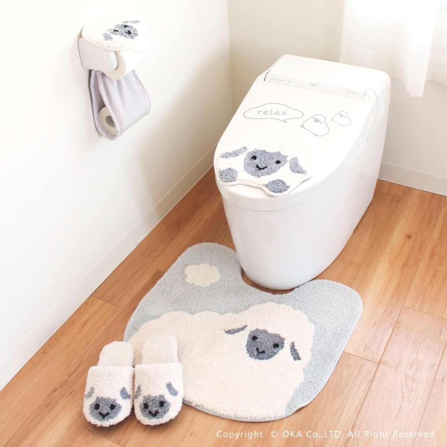 トイレマット 21年新作入荷 3点セット 約55 60cm ファンディット アニマル トイレマット マスコット スリッパ 洗濯可 オカ イヌ 風水 おしゃれ 豆しば