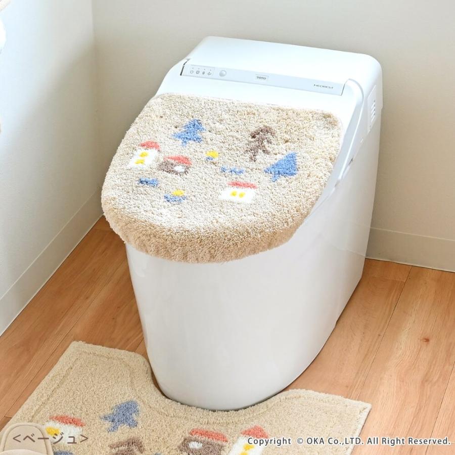 ボルガトイレマット三点セット新品【日本製】 ☆ホコモモラ アニマル トイレ3点セット トイレマット+兼用フタカバー+