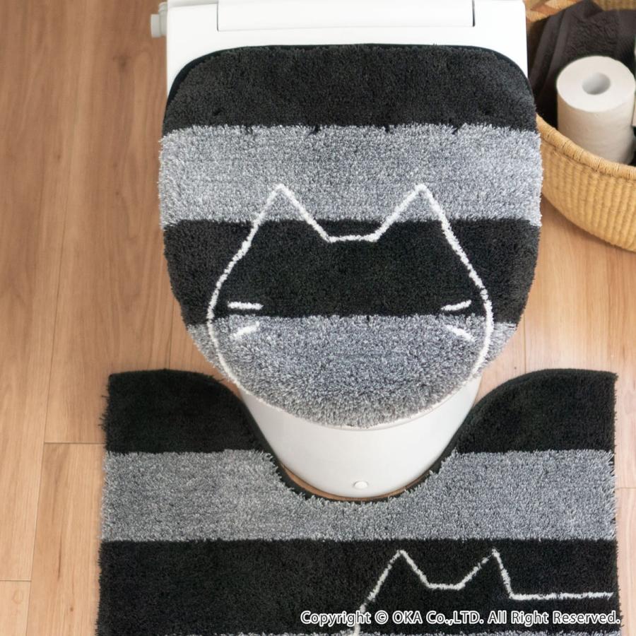 オカ トイレマットセット 2点 約75×63cm うちねこ ロング トイレマット