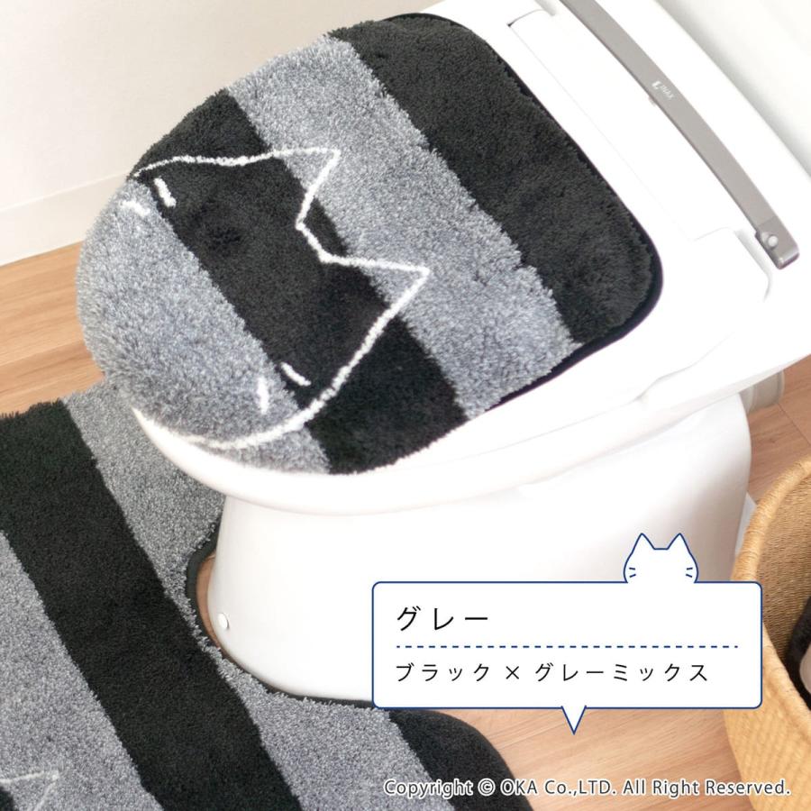 オカ トイレマットセット 2点 約75×63cm うちねこ ロング トイレマット
