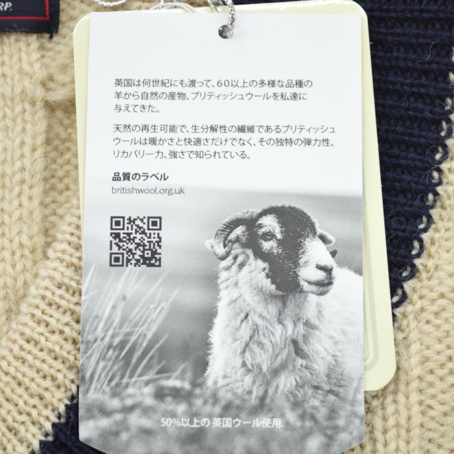 gim（ジム） 5G英国羊毛混チルデンニット ベージュ : メンズショップ