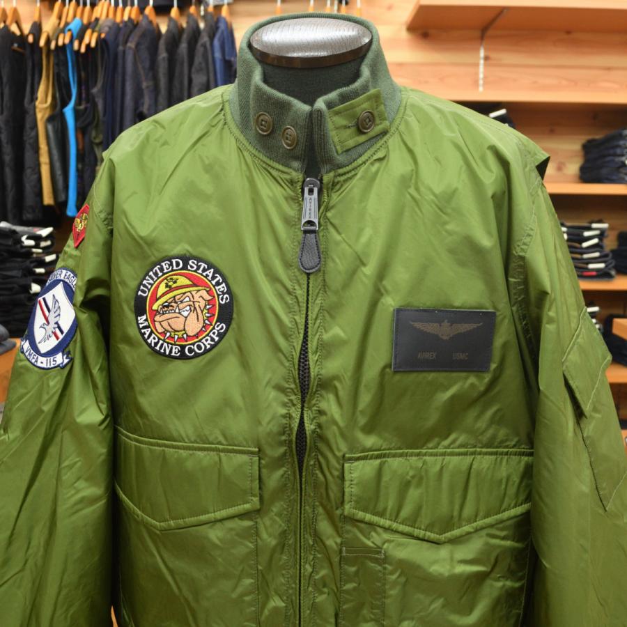 AVIREX G-8 フライトジャケット オリーブ XL 中綿 大きいサイズ 緑 AVIREX（アヴィレックス） USMC LIGHT WEP JACKET OLIVE : メンズ