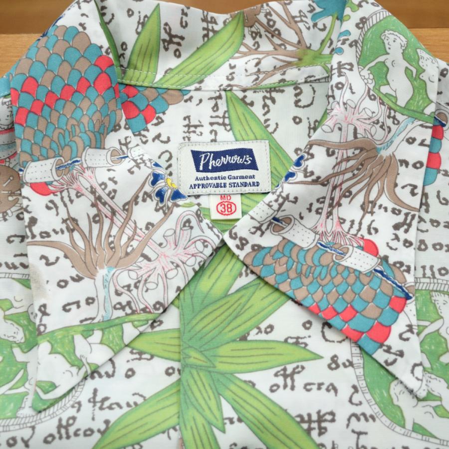 21春大特価セール Pherrow S フェローズ オリジナル ヴィオニッチ柄オープンカラーシャツ 半袖 サイズ M Www Bouwmaterieel Benelux Nl