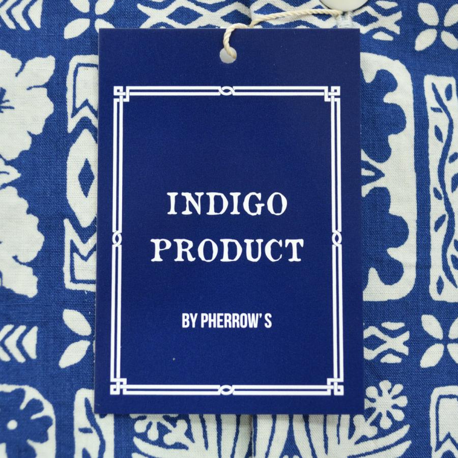 Pherrow's（フェローズ） インディゴ生地 オープンカラーシャツ