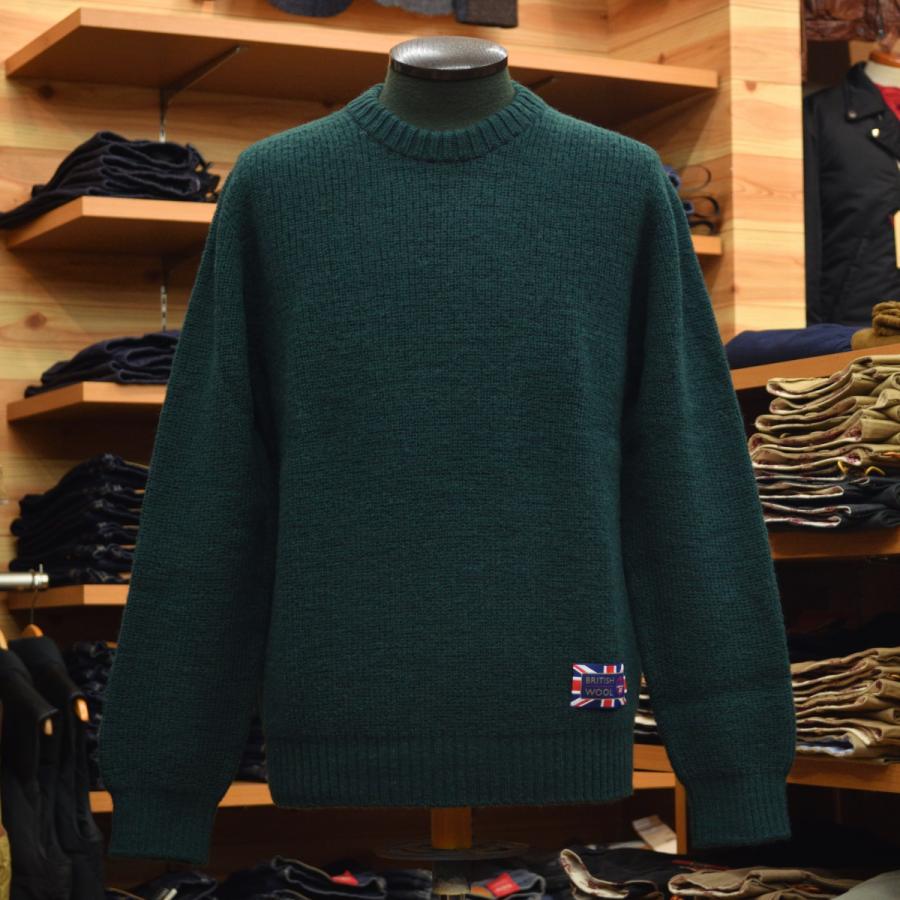 Gim ジム 英国羊毛 畦編みクルーネックニット グリーン Mssgimgrn メンズショップサトウ 通販 Yahoo ショッピング