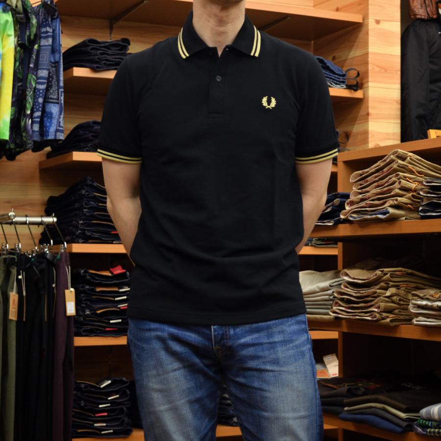 FREDPERRY (フレッドペリー) 英国製 ティップラインポロシャツ M12 157 BLACK/CHAMP/CHAMP｜m-s-sato｜04