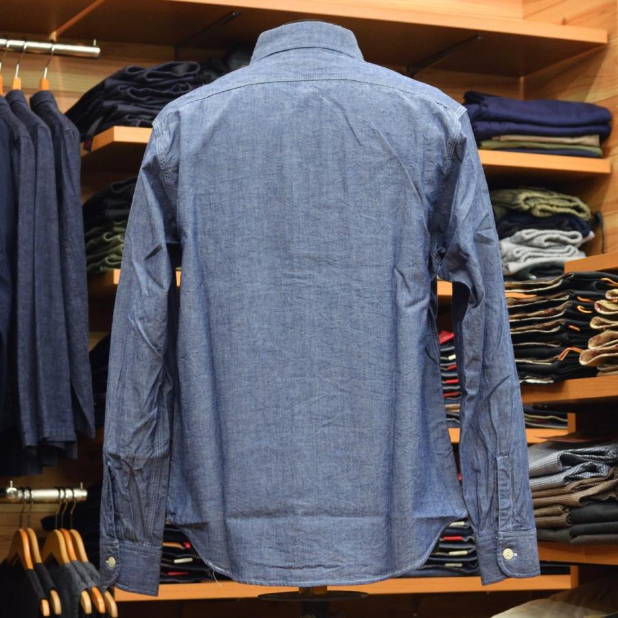 SUGAR CANE (シュガーケーン) ブルーシャンブレーワークシャツ SC27850