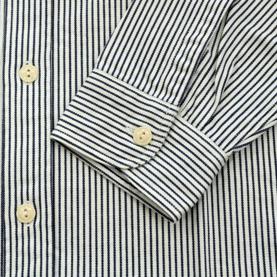 D222114 SUGAR CANE ヒッコリー ロングスリーブシャツ Sugar Cane Dobby Stripe Shirt Men's Mediumweight Long Sleeve