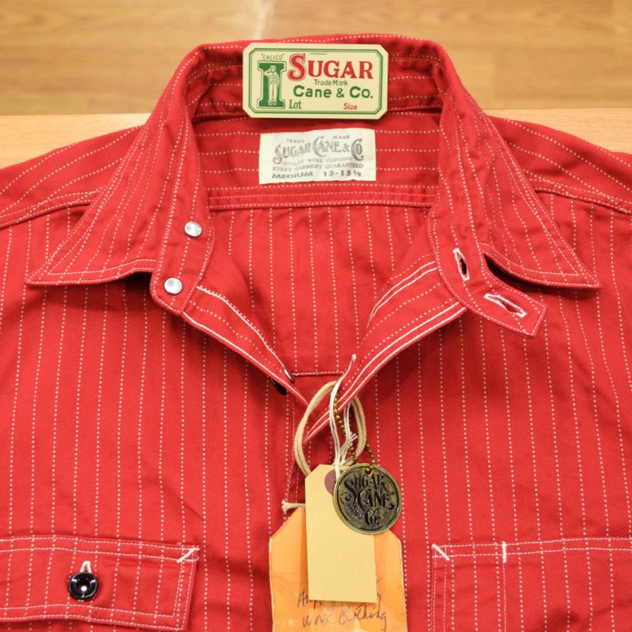 SUGAR CANE (シュガーケーン) 8.5oz レッドウォバッシュストライプ