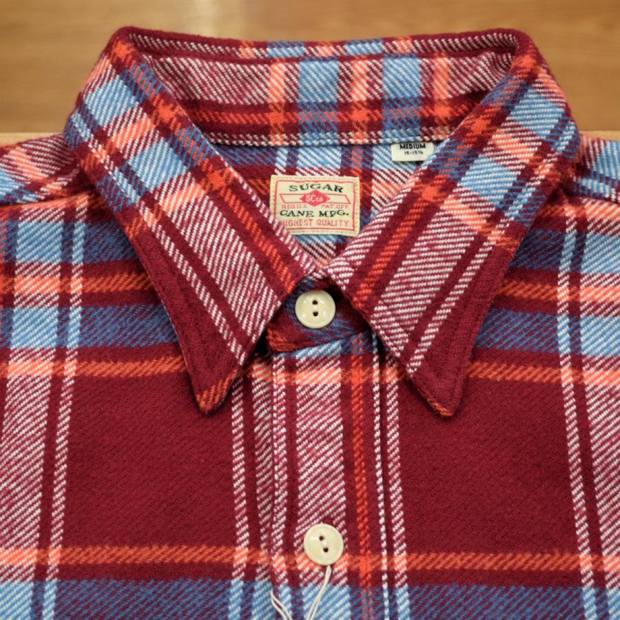 SUGAR CANE (シュガーケーン) ツイルチェック 長袖ワークシャツ