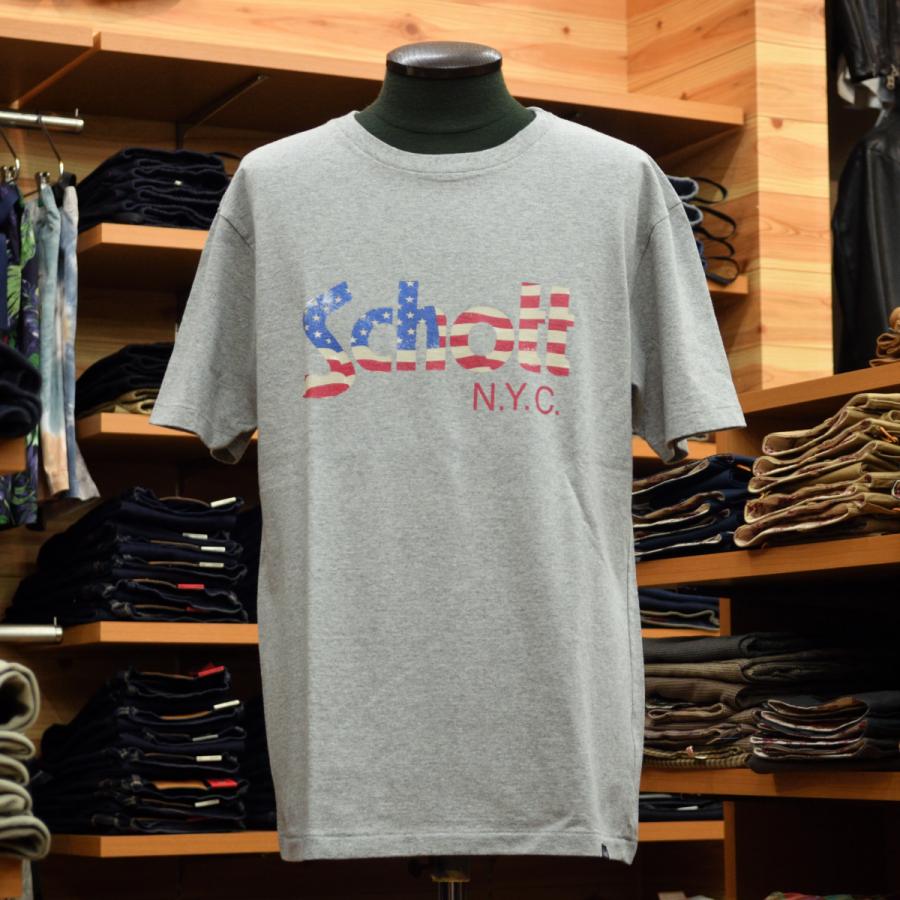 Schott N.Y.C（ショット） Schott USフラッグロゴ Tシャツ 3193060 杢
