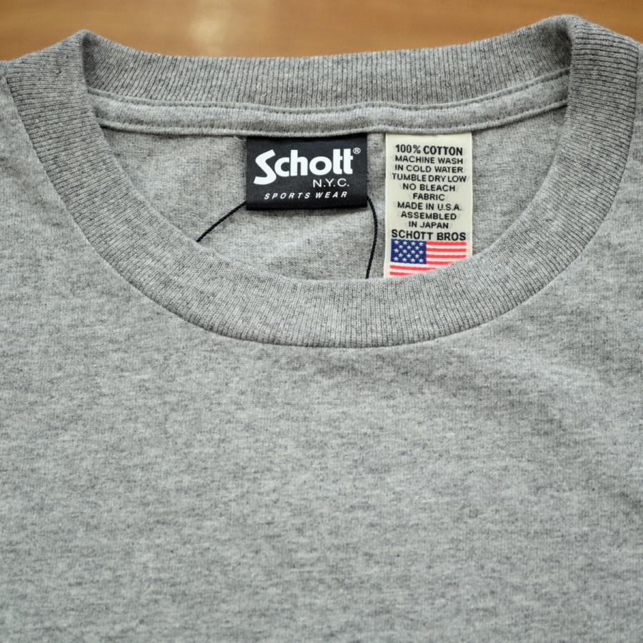 Schott N.Y.C（ショット） Schott USフラッグロゴ Tシャツ 3193060 杢