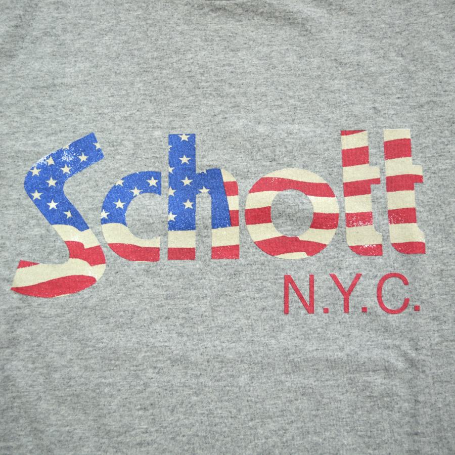 Schott N.Y.C（ショット） Schott USフラッグロゴ Tシャツ 3193060 杢