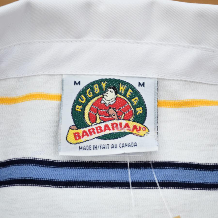 BARBARIAN (バーバリアン) 8オンス ラグビーカラー半袖 (JAPAN SIZE) USE01 ホワイト/ネイビー/コロンビア