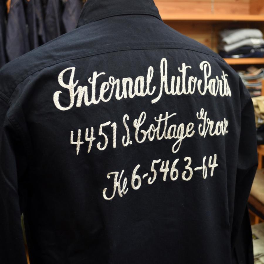 SUGAR CANE (シュガーケーン) ヘリンボーンツイル 刺繍 長袖