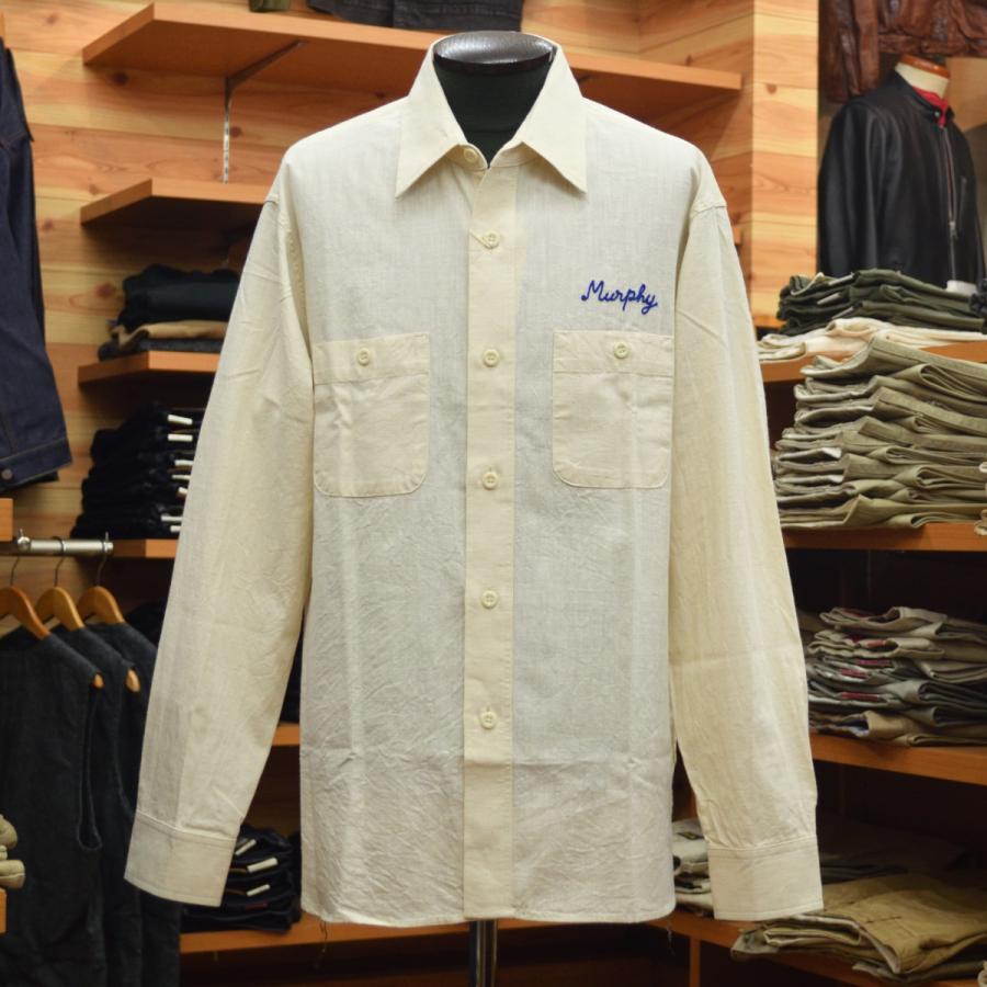SUGAR CANE (シュガーケーン) CHAMBRAY L/S WORK SHIRT W/CHAIN EMB'D