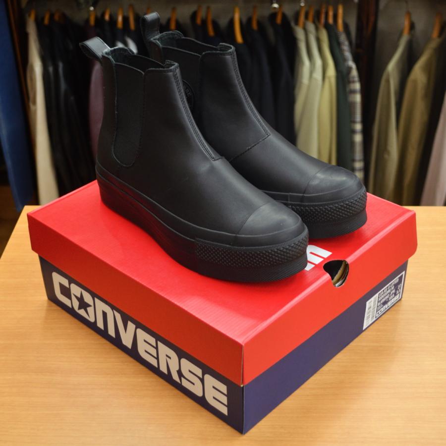 CONVERSE（コンバース） LEATHER ALL STAR LIFTED SIDEGORE HI BLACK