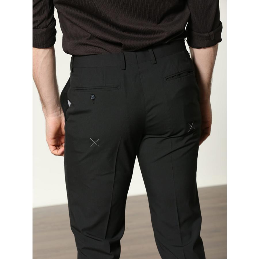 fendart ノータックスラックス BLACK size40 ノータック スラックス ウォッシャブル ウール混 無地 ボトムス パンツ