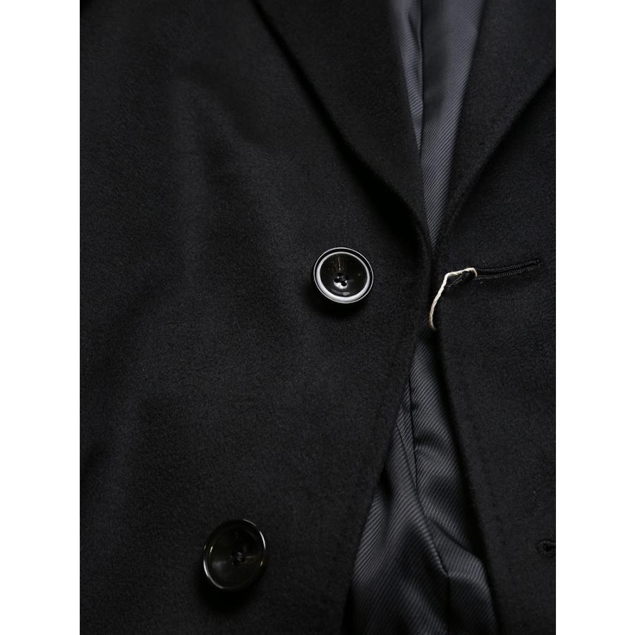 カシミヤ100% チェスターコート 無地 シングル BLACK メンズ カシミヤ100% チェスターコート 無地 シングル BLACK メンズ