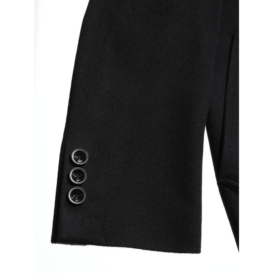 カシミヤ100% チェスターコート 無地 シングル BLACK メンズ カシミヤ100% チェスターコート 無地 シングル BLACK メンズ