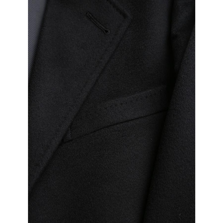カシミヤ100% チェスターコート 無地 シングル BLACK メンズ カシミヤ100% チェスターコート 無地 シングル BLACK メンズ