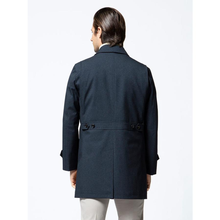 コート 裏ラミネート ダウンライナー ビジネス 千鳥柄 メンズ アウター