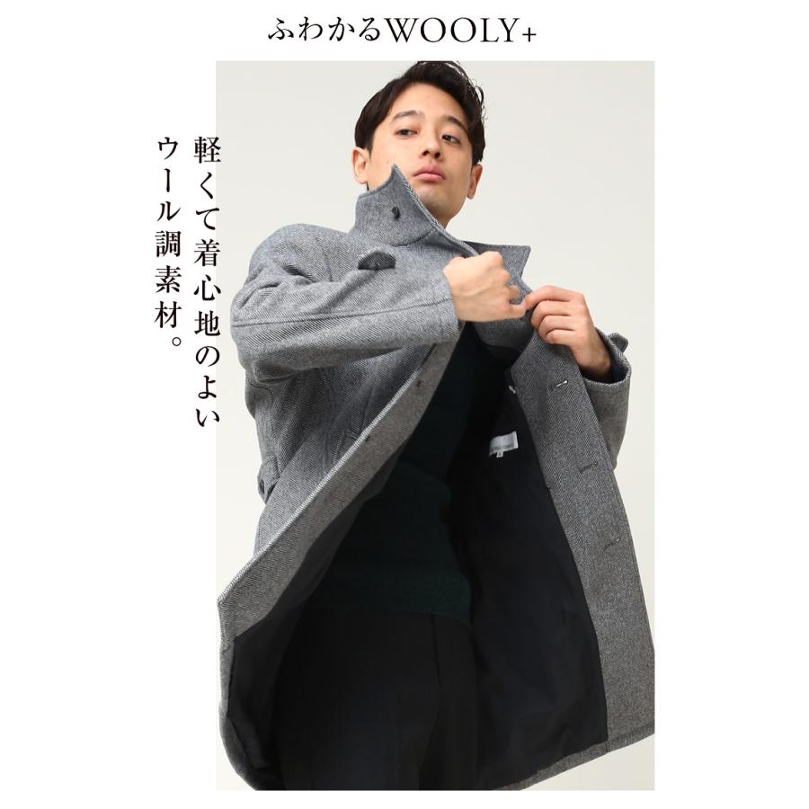 コート メンズ ビジネス 紳士 ふわかる WOOLLY+ ストレッチ 総柄 コート メンズ ビジネス 紳士 ふわかる WOOLLY+ ストレッチ 総柄