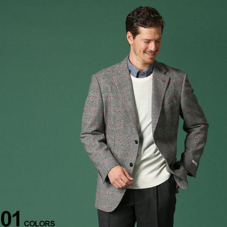 お得な情報満載 カシミヤ混 ジャケット 2ツ釦 シングル 紳士 ビジネス メンズ ヴィットリオヴェネト Veneto Vittorio チェック柄 メンズショップサカゼン カシミア ビジカジ ウール テーラード ビジネス メンズ 秋冬 ジャケット