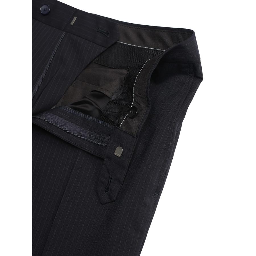 スーツ メンズ ビジネス 紳士 静電気抑制 ウール混 細ストライプ シングル2ツ釦 ノータック 2パンツ メンズスーツ 2本パンツ VERSARE ヴェルサーレ｜m-sakazen｜12