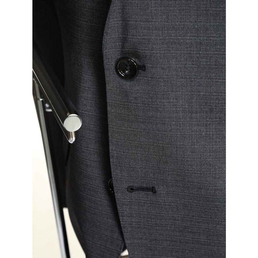 シングル 2ツ釦 スーツ ウール混 チェック ノータック アジャスター付き メンズ ビジネス ウール AB BB メンズショップサカゼン