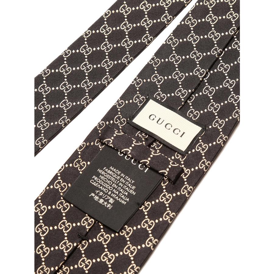GUCCI（グッチ） ネクタイ シルク100％ ビジネス メンズ GGロゴ BLACK