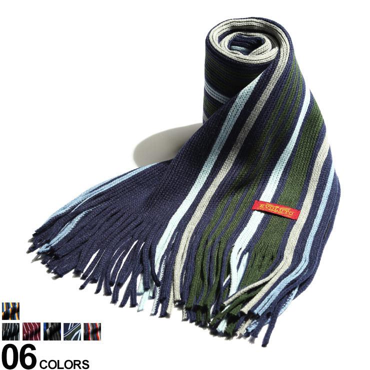 ラッセルマフラー ストライプ柄 フリンジ付き メンズ ビジネス 防寒 秋 冬 ユニセックス レディース カジュアル Evoluto エヴォルト メンズショップサカゼン メンズショップサカゼン 通販 Yahoo ショッピング