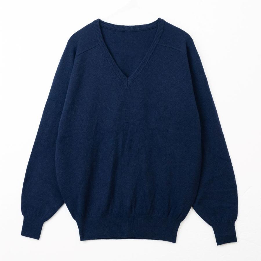 カシミヤ30％　天竺編み　Vネックセーター（ブラック） |  | 02
