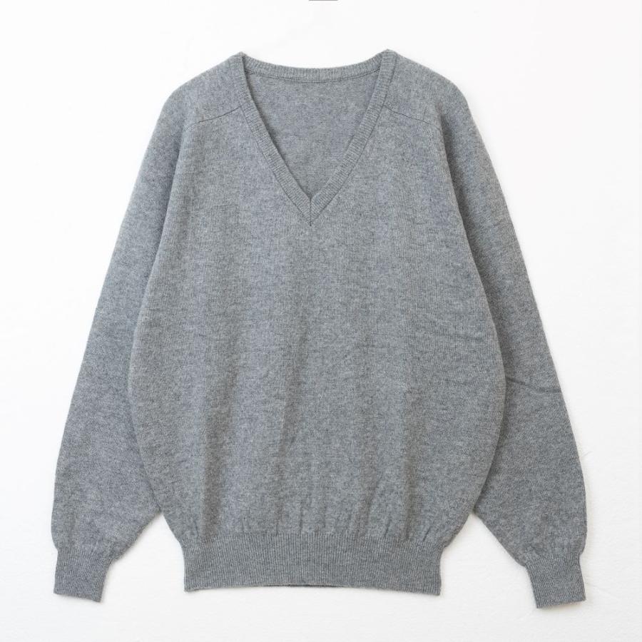 カシミヤ30％　天竺編み　Vネックセーター（ブラック） |  | 03