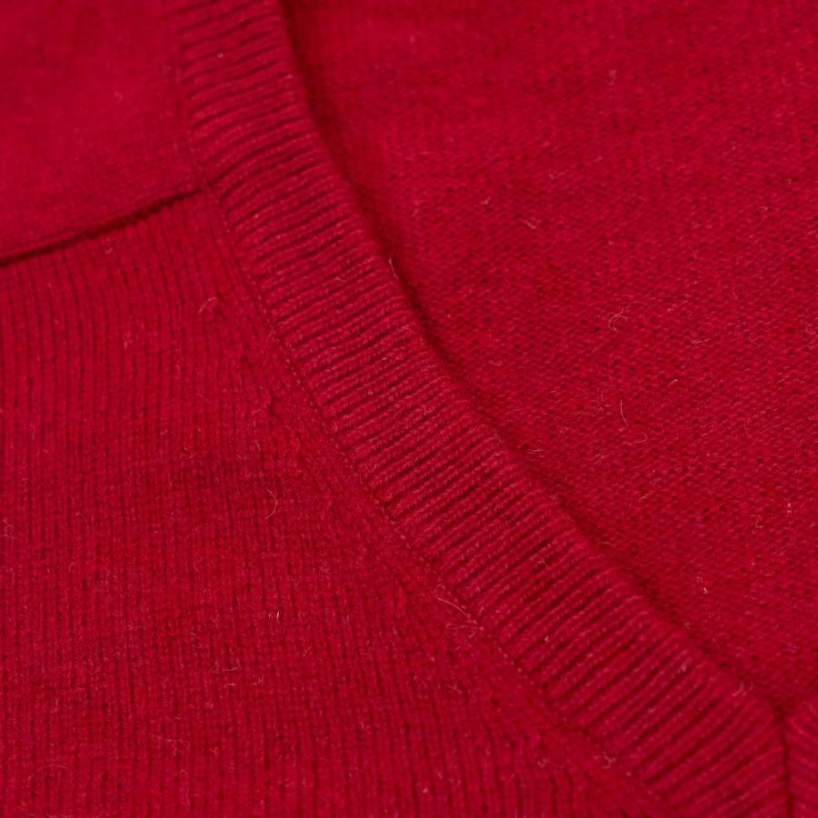 カシミヤ30％　天竺編み　Vネックセーター（ワイン） |  | 01