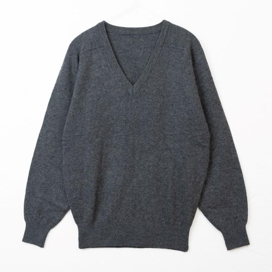 カシミヤ30％　天竺編み　Vネックセーター（ワイン） |  | 04