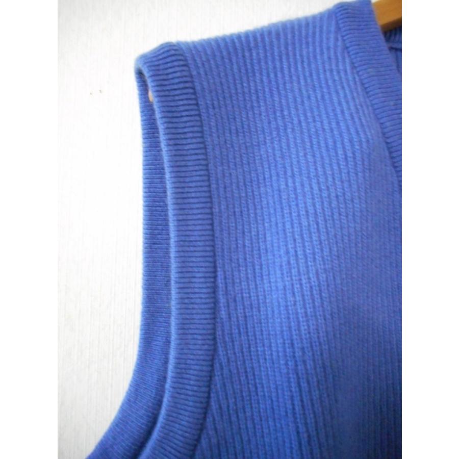 カシミヤ100％　畦編みニットベスト（ライトブルー）　日本製 |  | 01