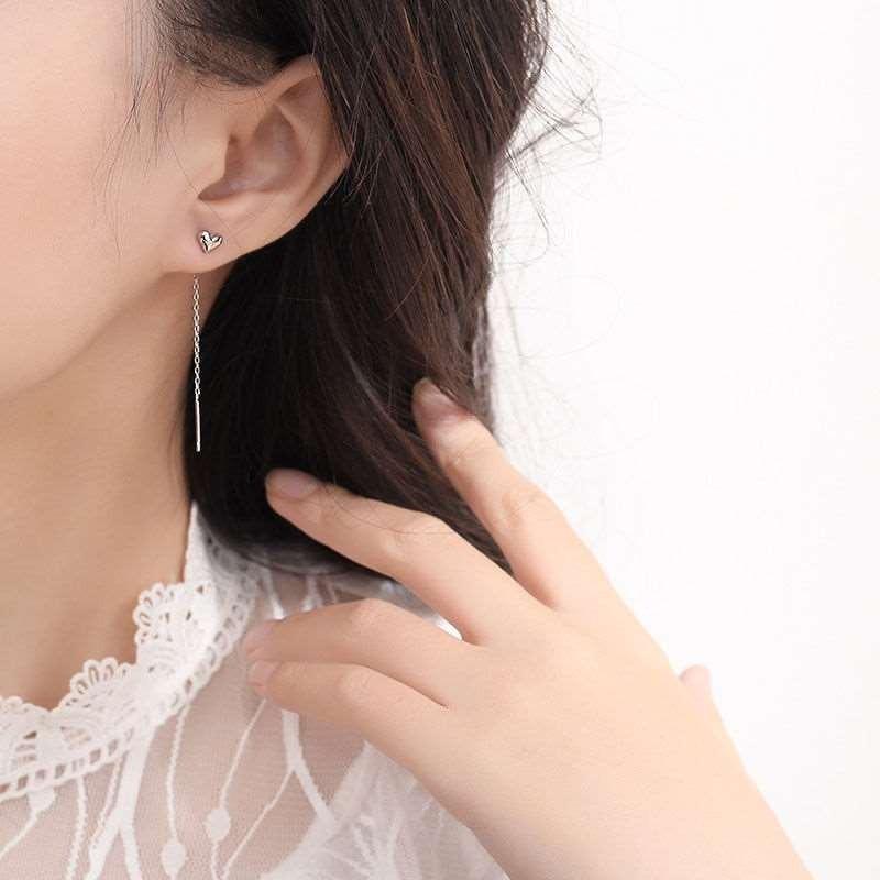 ピアス ハート チェーンピアス ピンクゴールド シンプル 上品 かわいい