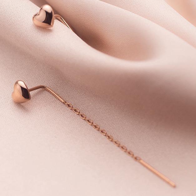 ピアス ハート チェーンピアス ピンクゴールド シンプル 上品 かわいい