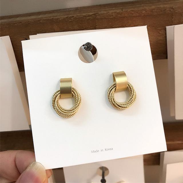 ピアス 8連 八連 クロス フープピアス ゴールド マットゴールド
